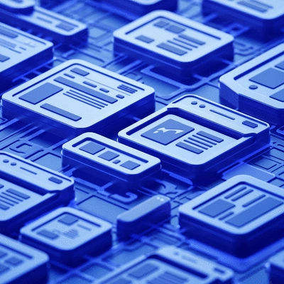 Abstract depiction of interconnected websites or links, symbolizing backlink building for SEO